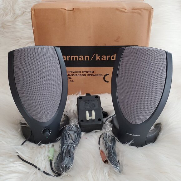 Harman Kardon Black HK206 Multimedia Speakers with 12V AC Adapter - Picture 1 of 8